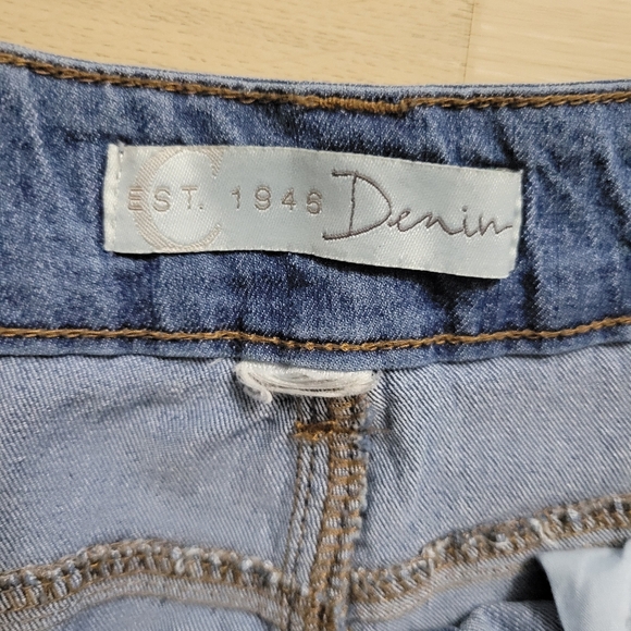 Cato Blue Flare Wide-Leg Jeans with Frayed Hem Size 14 - Picture 2 of 9